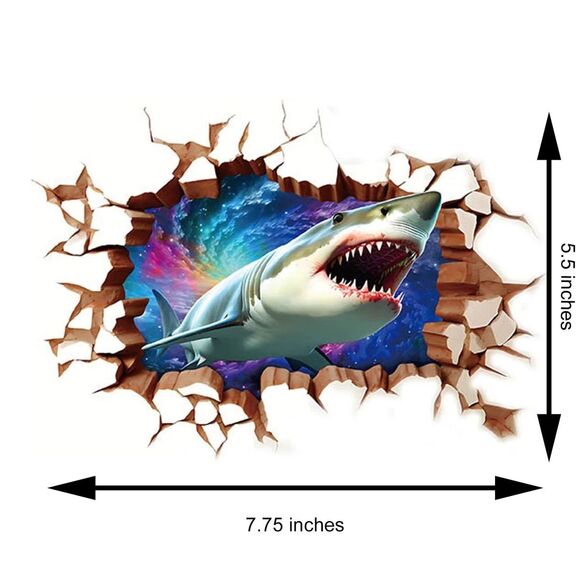 3 pcs Temporary Tattoo, Red Cross, Spider, 3D Shark Body Tattoos Half Sleeve - Picture 6 of 8